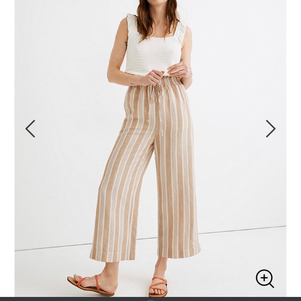 NWT || Madewell Smocked Huston Pull-On Crop Pants
